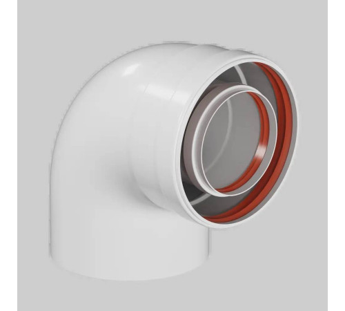 Отвод промежуточный коаксиальный ROMMER 90° 80/125 мм мама-папа RCA-8125-000090