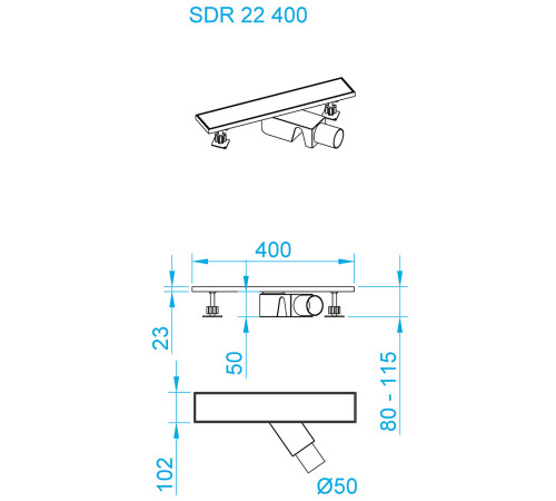 Душевой трап RGW SDR-22 400 мм 47212240-01