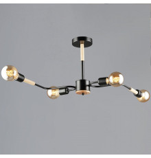 Люстра на штанге 10070 10070-0.3-04 BK+WOOD
