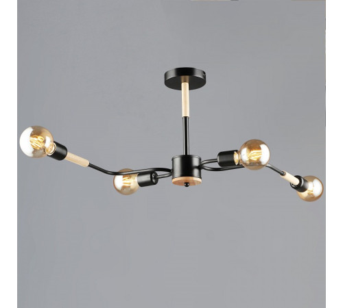 Люстра на штанге 10070 10070-0.3-04 BK+WOOD