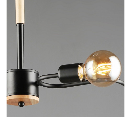 Люстра на штанге 10070 10070-0.3-04 BK+WOOD