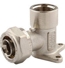 Угольник с креплением Tiemme 20x2.0-1/2 ВР для металлопластиковых труб обжимной 1600027