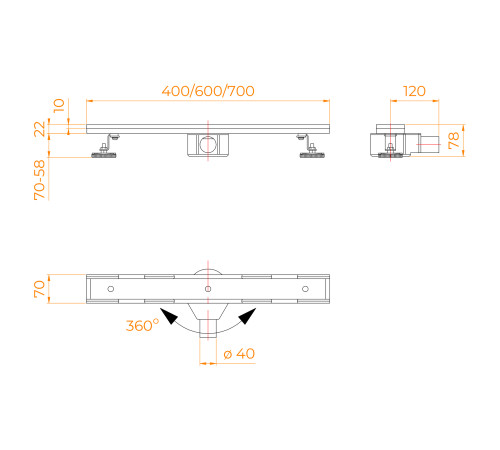 Душевой трап RGW SDR-08B 60 см черный под плитку 21210860-014