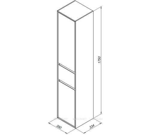 Пенал для ванной Aquanet Милан 35 с ящиком белый глянец 00339957