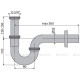 Сифон для умывальника AlcaPlast Ø32 мм U-образный цельнометаллический A4320