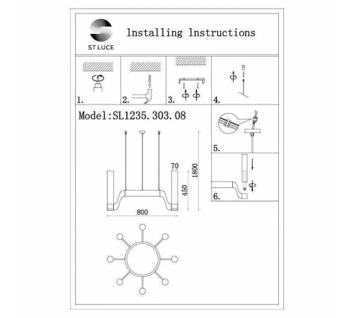 Подвесная люстра ST-Luce Ettore SL1235.303.08