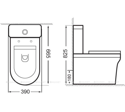 Бачок для напольного унитаза Aquanet Nova нижний подвод NOVA-C2