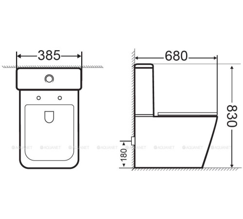 Бачок для напольного унитаза Aquanet TAVR-C2 нижний подвод 00203347