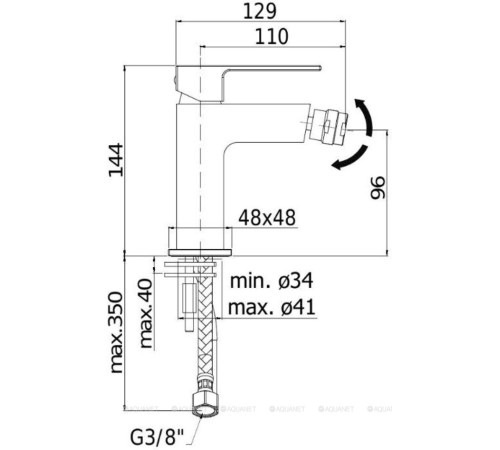 Смеситель для биде Paffoni ELLE без донного клапана черный матовый EL131NO