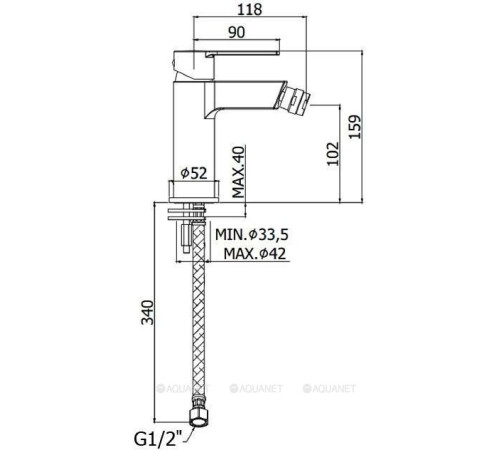 Смеситель для биде Paffoni RINGO без донного клапана черный матовый RIN131NO