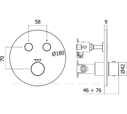 Термостат Paffoni Compact внешняя часть на 2 функции черный матовый CPT018NO