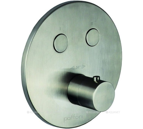 Термостат Paffoni Compact внешняя часть на 2 функции нержавеющая сталь CPT018ST