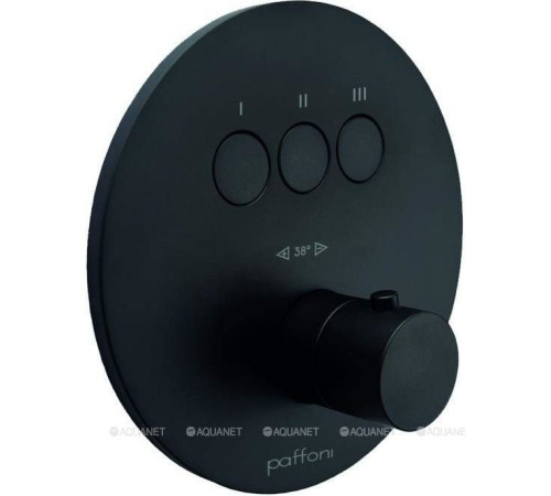 Термостат Paffoni Compact внешняя часть на 3 функции черный матовый CPT019NO