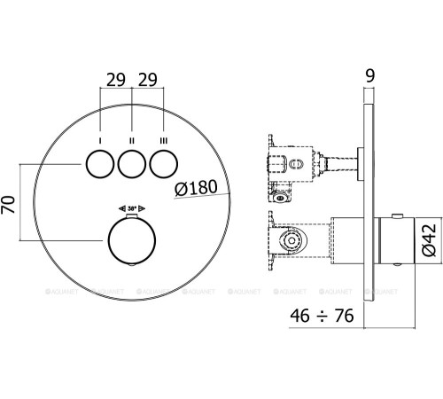 Термостат Paffoni Compact внешняя часть на 3 функции черный матовый CPT019NO