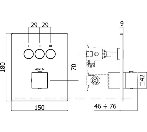 Термостат для душа внешняя часть Paffoni Compact 3 функции Steel Looking CPT519ST