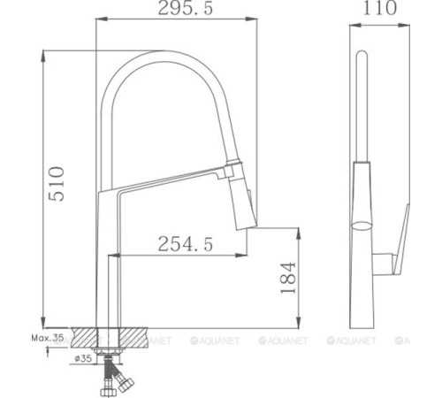 Смеситель для кухни Haiba HB73827-3 с гибким изливом оружейная сталь HB73827-3