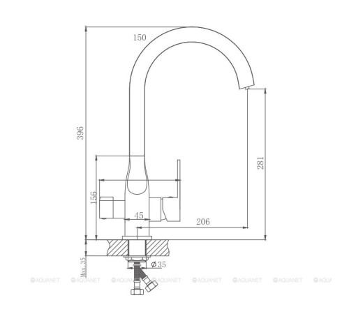Смеситель для кухни Haiba HB76533-3 пепельный HB76533-3