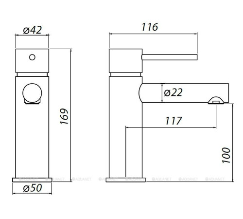 Смеситель для раковины Allen Brau Glority излив 116 мм хром 5.51001-00