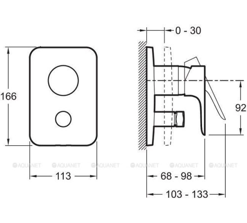 Смеситель встраиваемый Jacob Delafon Aleo на 2 выхода хром E98717-CP
