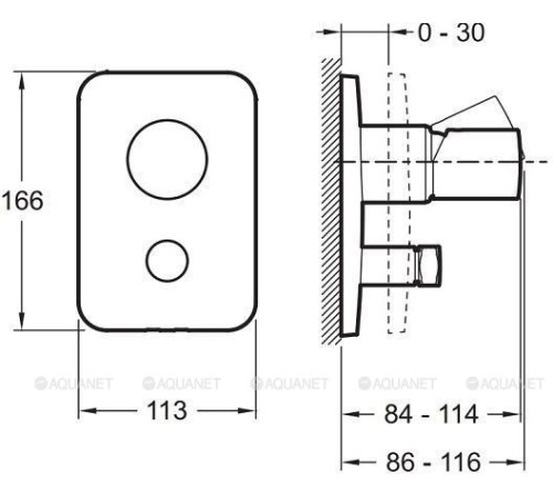 Смеситель встраиваемый Jacob Delafon Toobi на 2 выхода хром E98719-CP