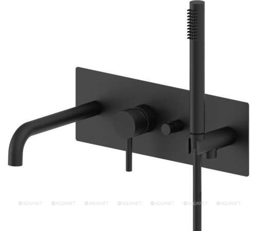 Смеситель для ванны Paffoni Light встраиваемый с изливом и душем черный матовый LIG001NO