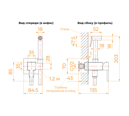Гигиенический душ со смесителем RGW SP-212B черный 581408212-04