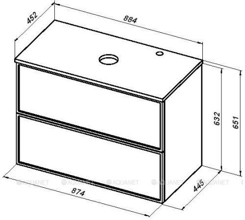 Столешница Aquanet Арт 90 белый матовый 00313261