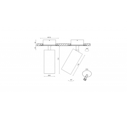Крепление для встраивания светильника SWG PRO Villy VL-M1-BL
