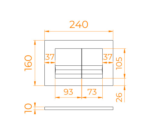 Кнопка слива RGW SWH-05B черная 68420005-04