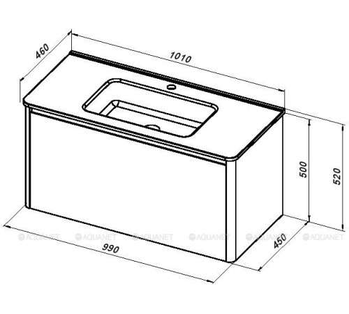 Тумба Allen Brau GRAVITY 100 см 1 ящик антрацит матовый 1.370014.AM