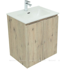 Тумба под раковину Aquanet Алвита New 60 подвесная 2 двери дуб веллингтон белый 00277525