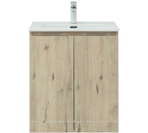 Тумба под раковину Aquanet Алвита New 60 подвесная 2 двери дуб веллингтон белый 00277525