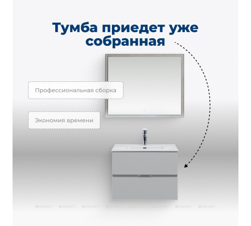 Тумба под раковину Aquanet Алвита new 70 напольная серый 00303907