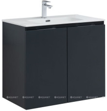 Тумба под раковину Aquanet Алвита new 80 подвесная 2 двери антрацит 00277527
