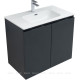 Тумба под раковину Aquanet Алвита new 80 подвесная 2 двери антрацит 00277527