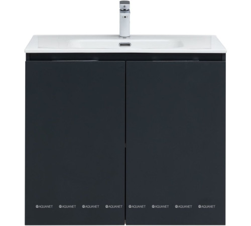 Тумба под раковину Aquanet Алвита new 80 подвесная 2 двери антрацит 00277527
