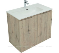 Тумба под раковину Aquanet Алвита new 80 подвесная 2 двери дуб веллингтон белый 00277529