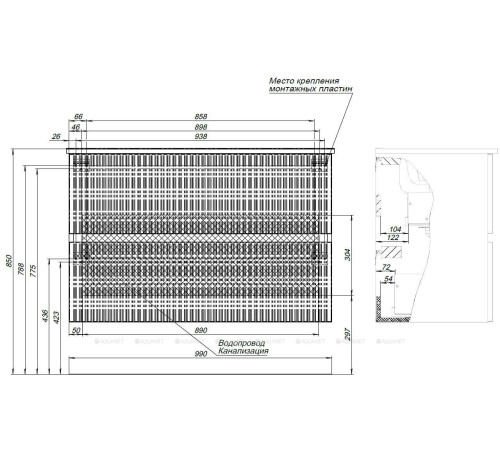 Тумба под раковину Aquanet Джейн 100 мисти грин 00313320