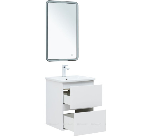 Тумба под раковину Aquanet Эмбер 50 2 ящика белый матовый 00330463