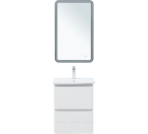 Тумба под раковину Aquanet Эмбер 50 2 ящика белый матовый 00330463