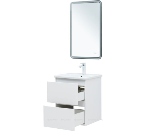 Тумба под раковину Aquanet Эмбер 50 2 ящика белый матовый 00330463