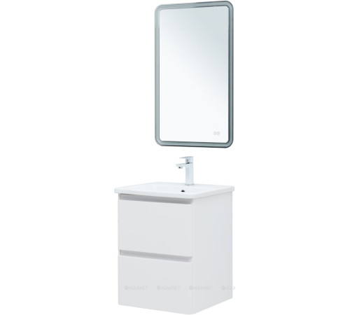 Тумба под раковину Aquanet Эмбер 50 2 ящика белый матовый 00330463