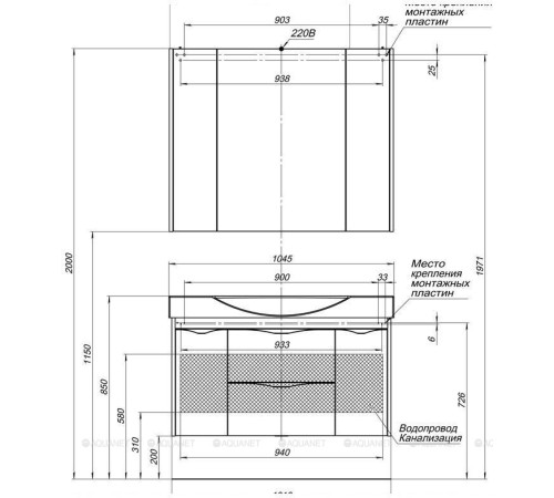 Тумба под раковину Aquanet Франка 105 слоновая кость 00183056