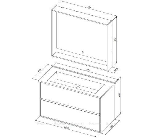 Тумба под раковину Aquanet Милан 105 дуб рошелье 00339972