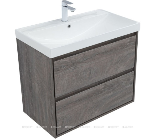 Тумба под раковину Aquanet Милан 80 см дуб рошелье подвесная 00336374