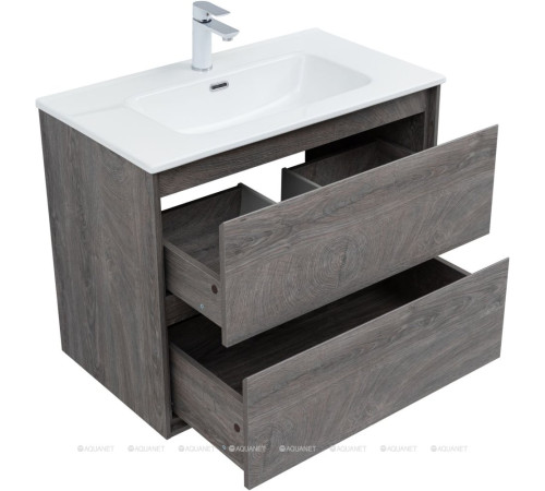 Тумба под раковину Aquanet Милан 80 см дуб рошелье подвесная 00336374