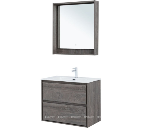 Тумба под раковину Aquanet Милан 80 см дуб рошелье подвесная 00336374