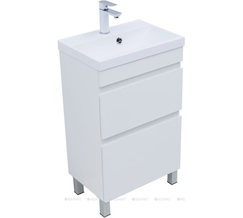 Тумба напольная Aquanet Нота new 50 2 ящика белый глянец 00344138