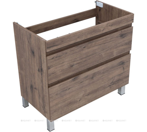 Тумба под раковину Aquanet Нота New 90 напольная 2 ящика дуб веллингтон табак 00344145
