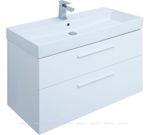 Тумба Aquanet Nova 100 (SLIM SYNERGY) 2 ящика белый глянец 00249922